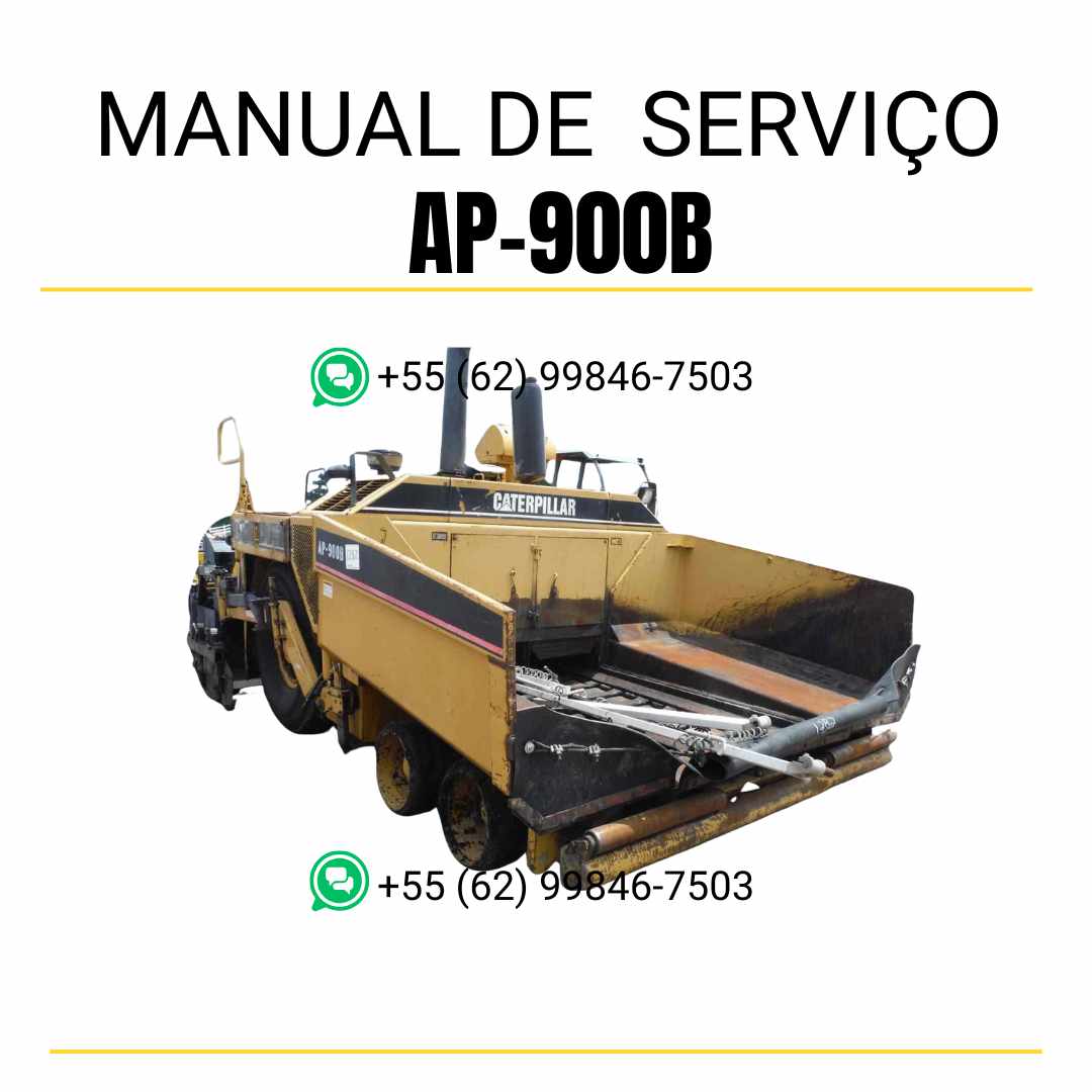 Manual de serviço Caterpillar AP-900B pavimentadora de asfalto em PDF, material em inglês com instruções técnicas completas para manutenção e reparos