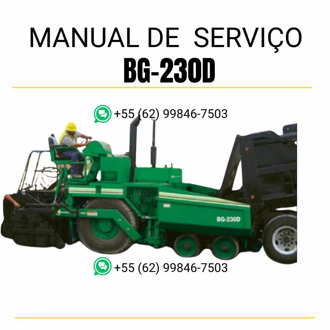 Manual de serviço Caterpillar BG-230D pavimentadora de asfalto em PDF, material em inglês com instruções técnicas detalhadas para manutenção completa