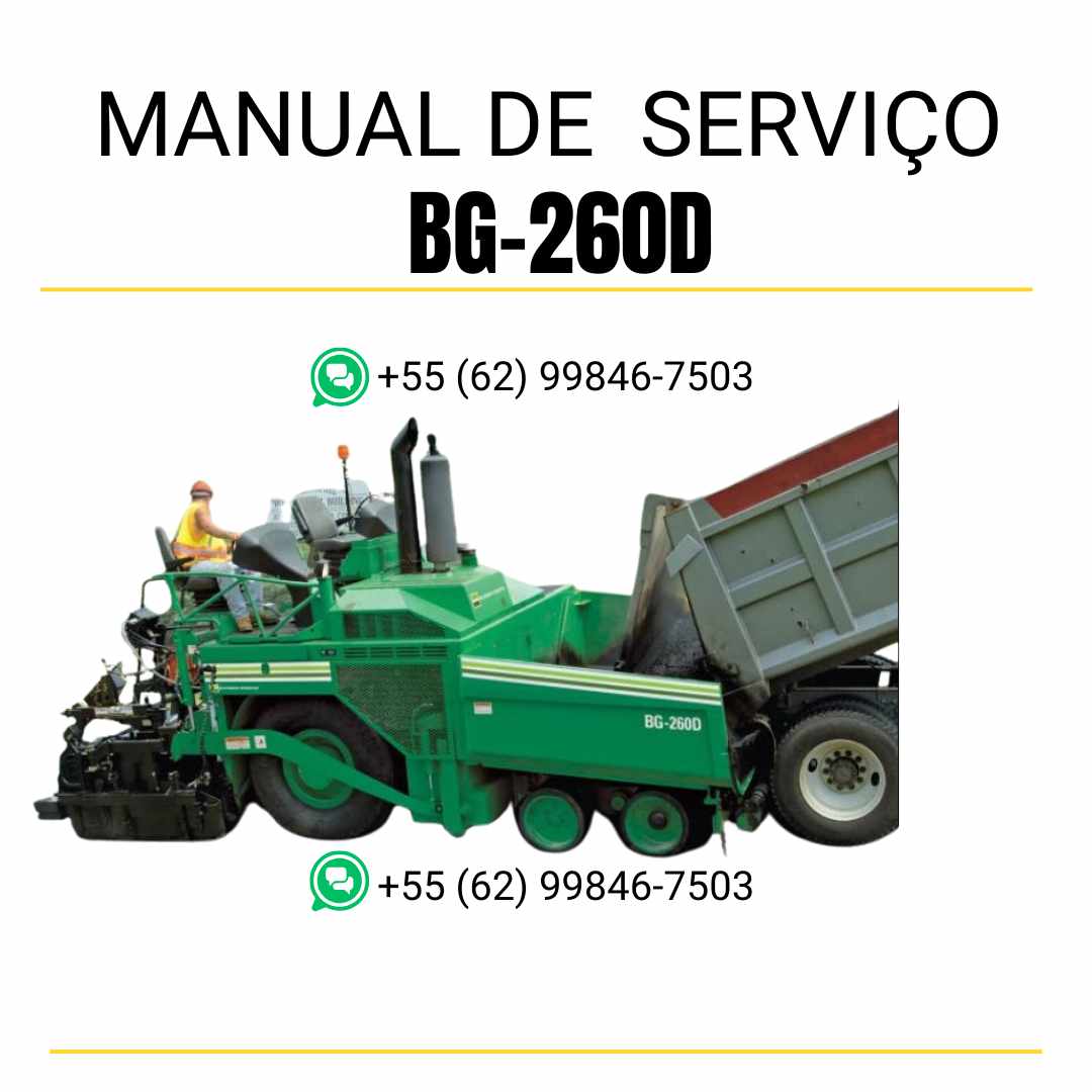 Manual de serviço Caterpillar BG-260D pavimentadora de asfalto em PDF, material em inglês com guia técnico completo para manutenção e reparo