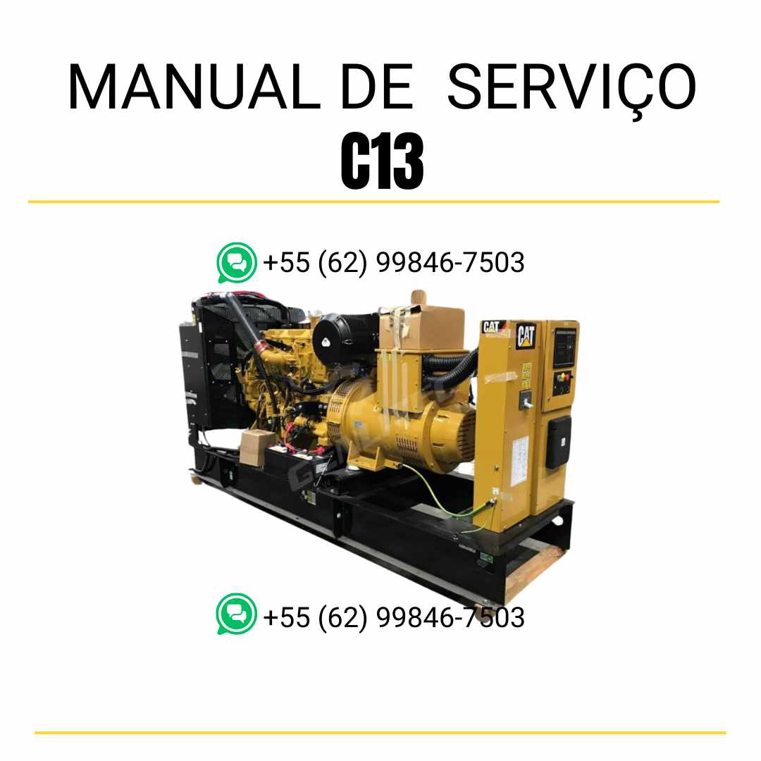 Manual de serviço em PDF do motor Caterpillar C13 com instruções detalhadas de manutenção preventiva, diagnóstico técnico e reparos completos