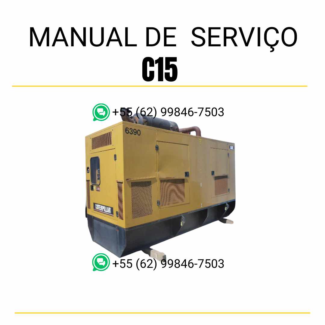 Manual de serviço em PDF do motor Caterpillar C15 com guia técnico completo para manutenção preventiva, diagnósticos e reparos detalhados