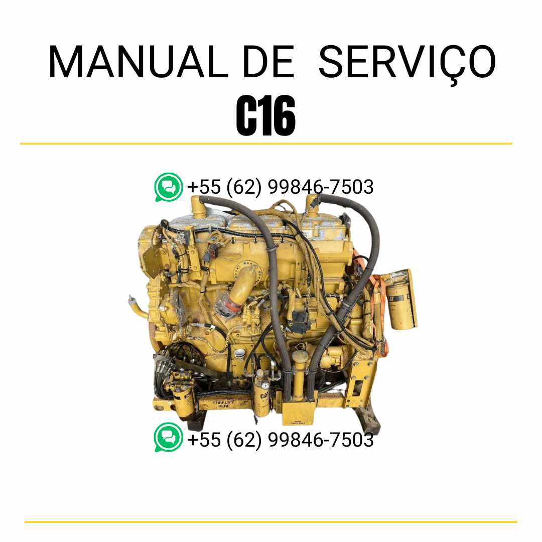 Manual de serviço em PDF do motor Caterpillar C16 com instruções detalhadas de manutenção preventiva, diagnósticos técnicos e reparos completos