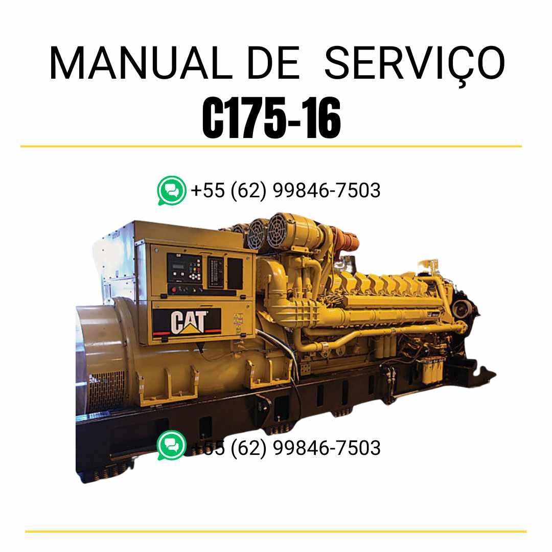 Manual de serviço em PDF do grupo gerador Caterpillar C175-16 com orientações técnicas detalhadas para manutenção, diagnóstico e reparos completos
