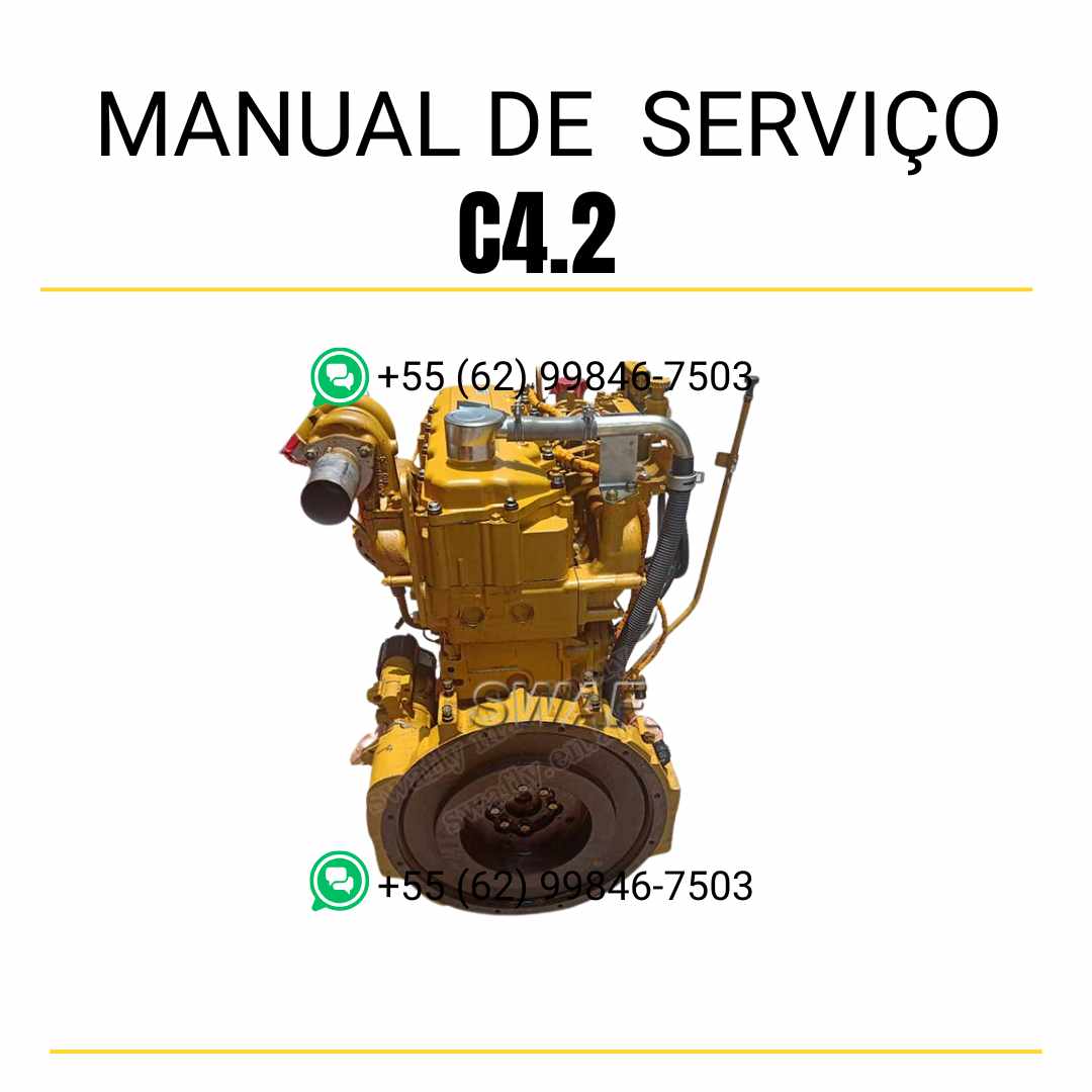 Manual de serviço Caterpillar motor C4.2 em PDF, guia completo com ilustrações técnicas e instruções detalhadas de manutenção e reparo