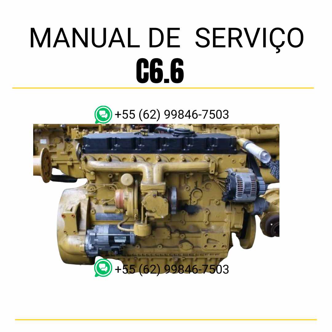 Manual de serviço do motor Caterpillar C6.6 em PDF, guia ilustrado com instruções detalhadas de reparo, manutenção preventiva e ajustes técnicos