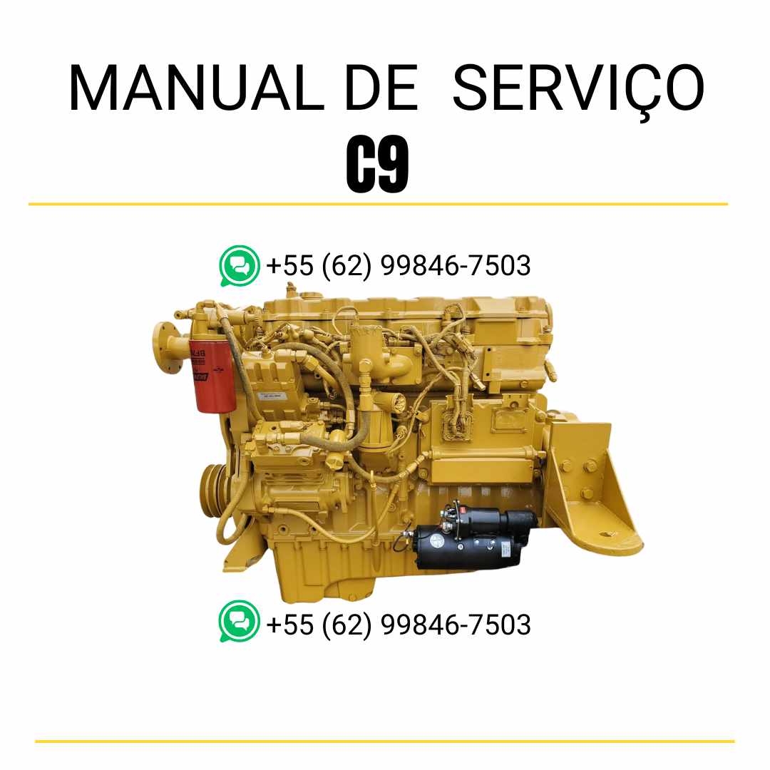 Manual de serviço em PDF do motor Caterpillar C9 com instruções detalhadas para manutenção preventiva, diagnóstico técnico e reparos completos