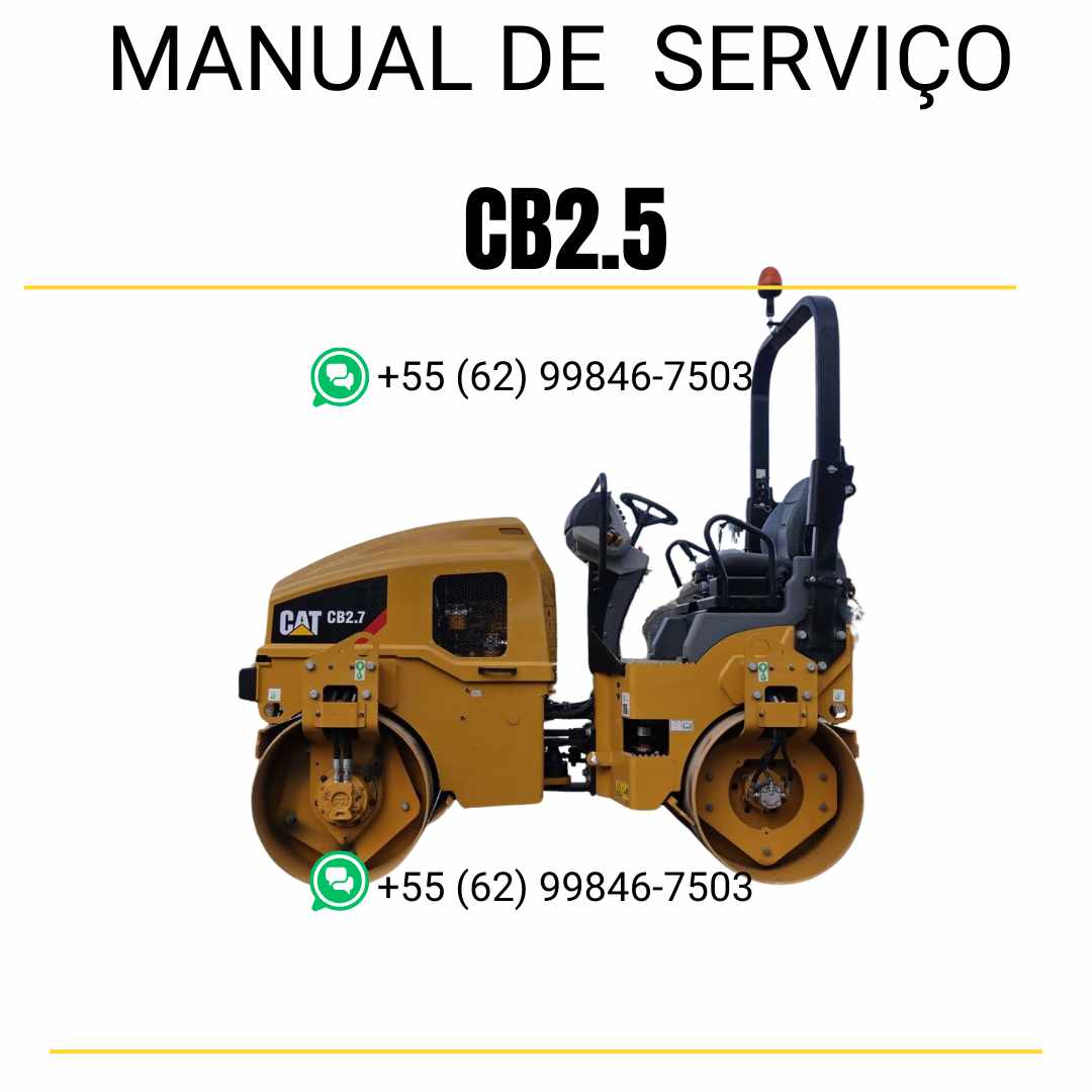 Manual de serviço Caterpillar CB2.5 em inglês, PDF completo para rolo compactador vibratório com instruções detalhadas de manutenção e reparo