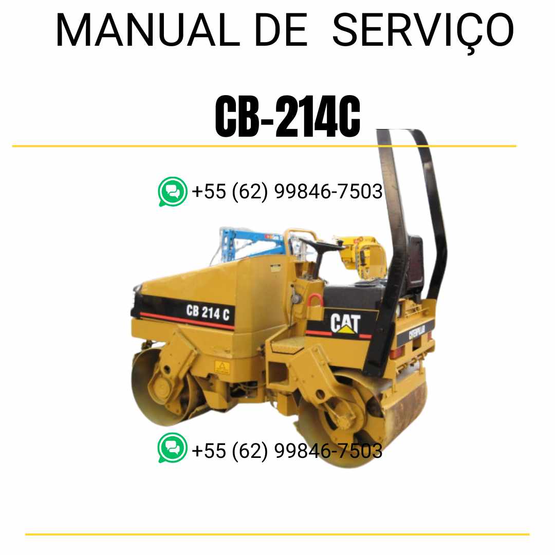 Manual de serviço Caterpillar CB-214C em inglês para rolo compactador vibratório, PDF completo com instruções técnicas detalhadas de manutenção e operação