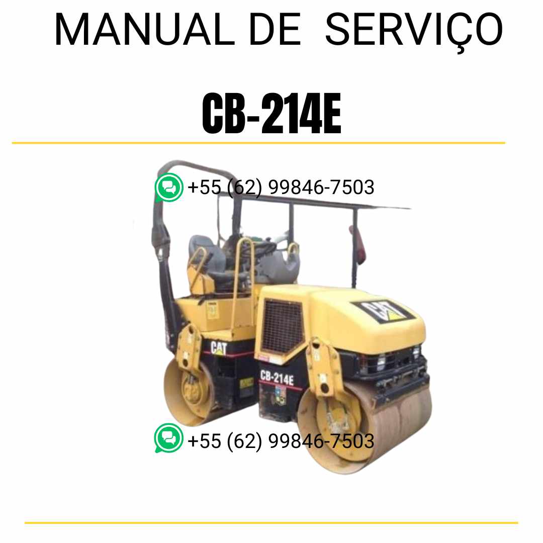 Manual de serviço Caterpillar CB-214E em inglês para rolo compactador vibratório, PDF técnico ilustrado com instruções de manutenção e operação