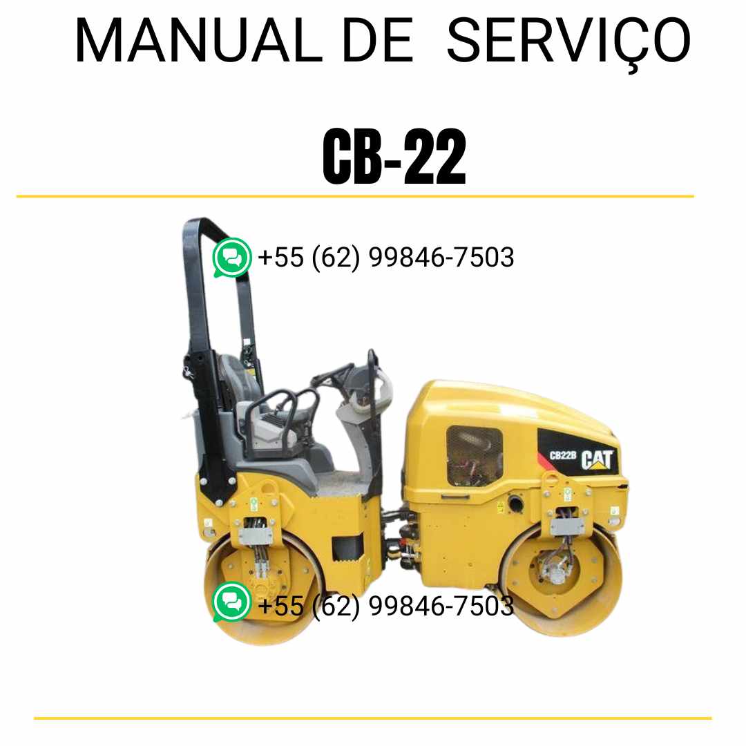Manual de serviço Caterpillar CB-22 em inglês para rolo compactador vibratório, PDF completo com instruções detalhadas de manutenção e operação