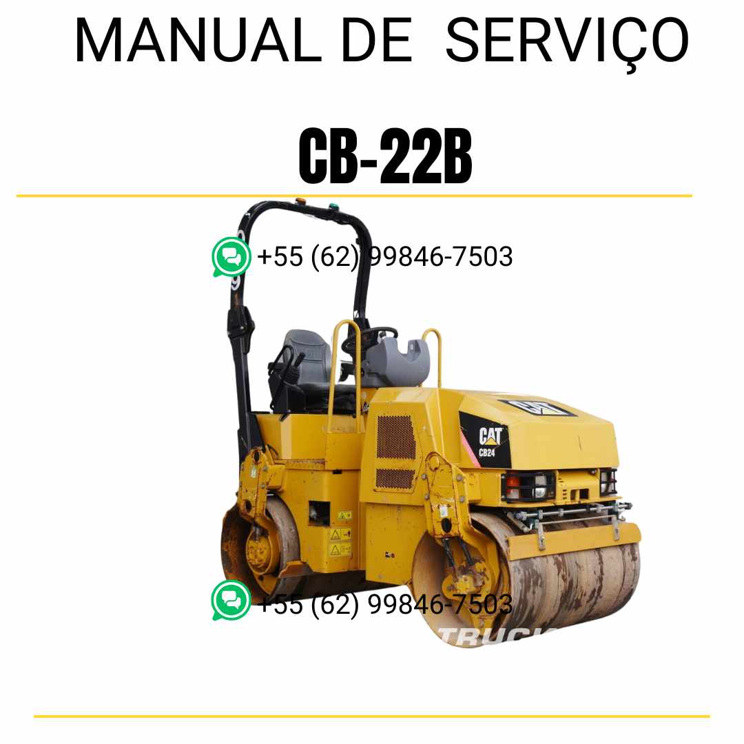 Manual de serviço Caterpillar CB-22B em inglês para rolo compactador, PDF técnico ilustrado com instruções de operação e manutenção
