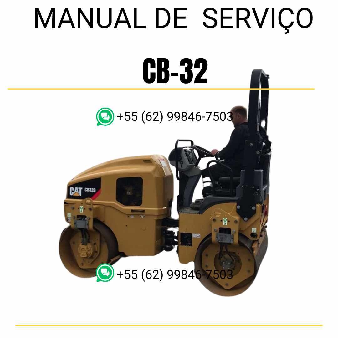 Manual de serviço Caterpillar CB-32 em inglês para rolo compactador vibratório, PDF com ilustrações técnicas e instruções detalhadas de manutenção