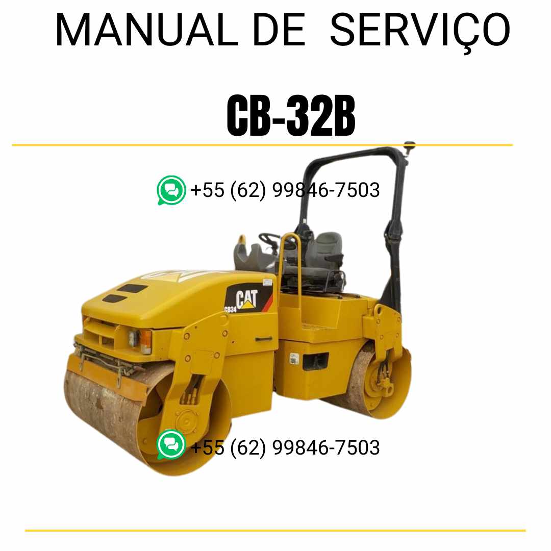 Manual de serviço Caterpillar CB-32B em inglês para rolo compactador, PDF com instruções detalhadas de operação e manutenção técnica