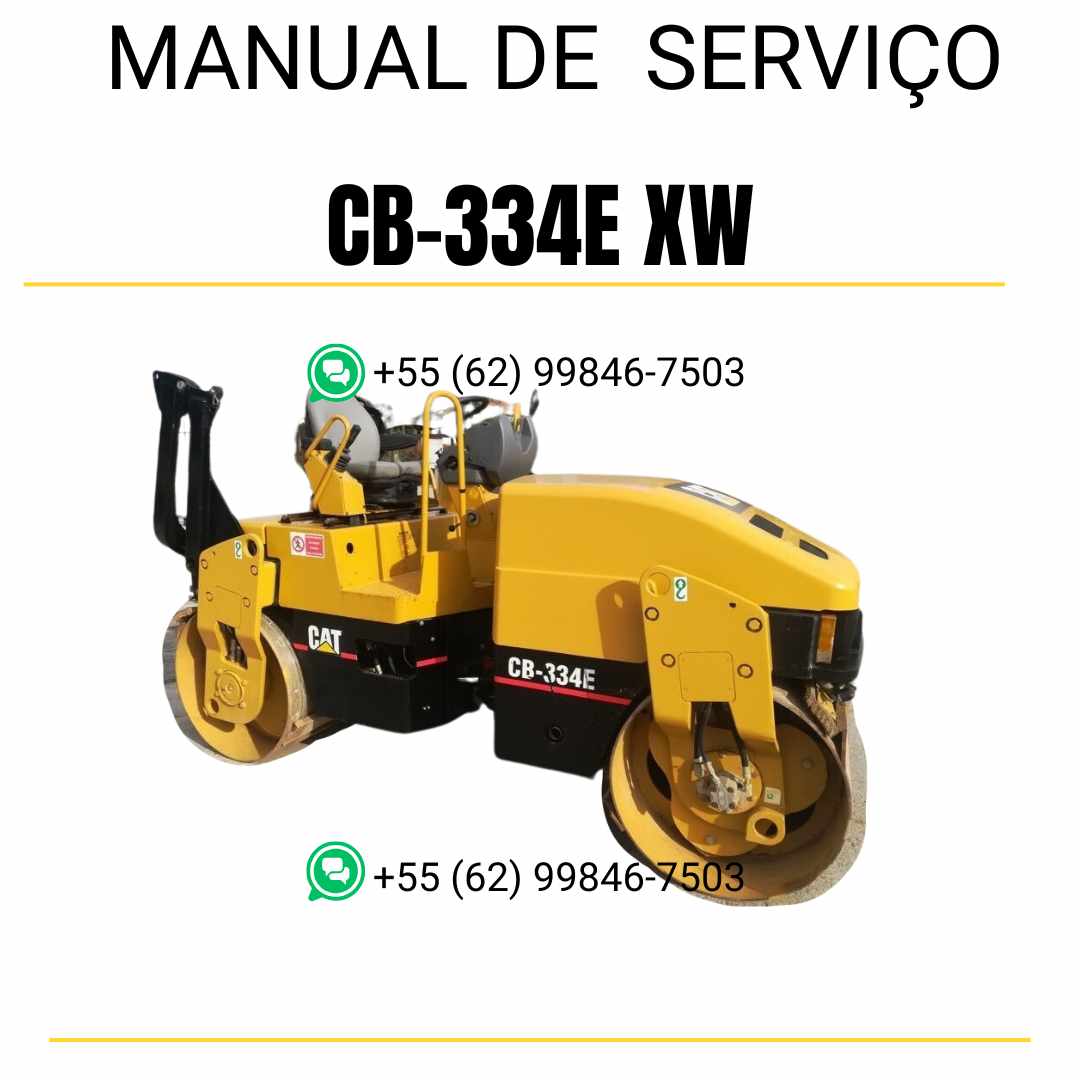Manual de serviço Caterpillar CB-334E XW em inglês para rolo compactador vibratório, PDF completo com instruções técnicas e manutenção