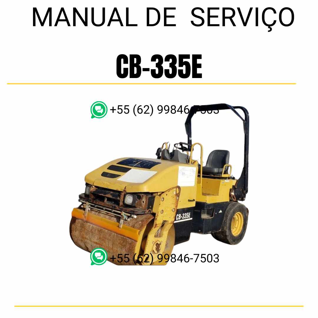 Manual de serviço Caterpillar CB-335E em inglês para rolo compactador vibratório, PDF com orientações completas de manutenção e operação técnica