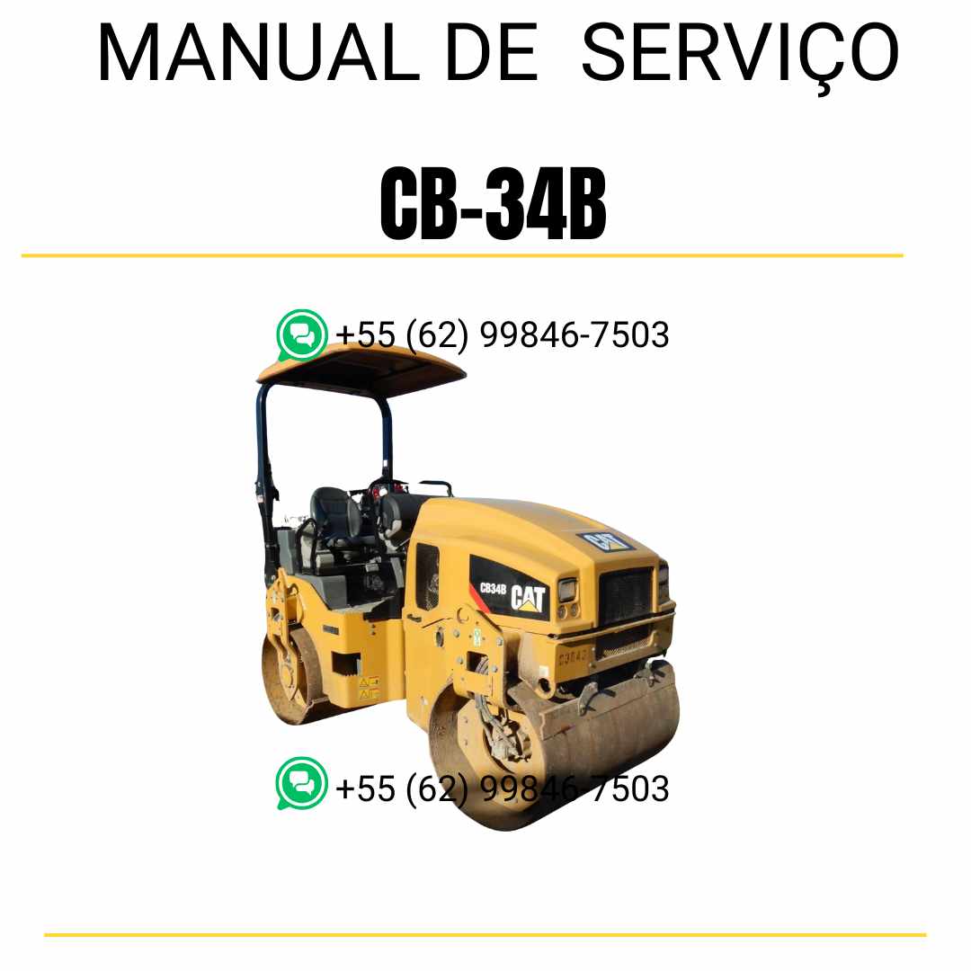 Manual de serviço Caterpillar CB-34B em inglês para rolo compactador, PDF com orientações técnicas detalhadas de manutenção