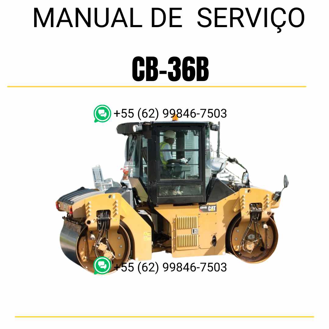 Manual de serviço Caterpillar CB-36B em inglês para rolo compactador, PDF com guia técnico detalhado de manutenção e operação