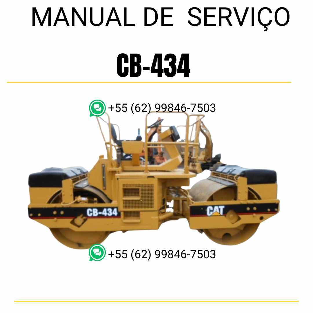 Manual de serviço Caterpillar CB-434 em inglês para rolo compactador vibratório, PDF com instruções técnicas e guia de manutenção