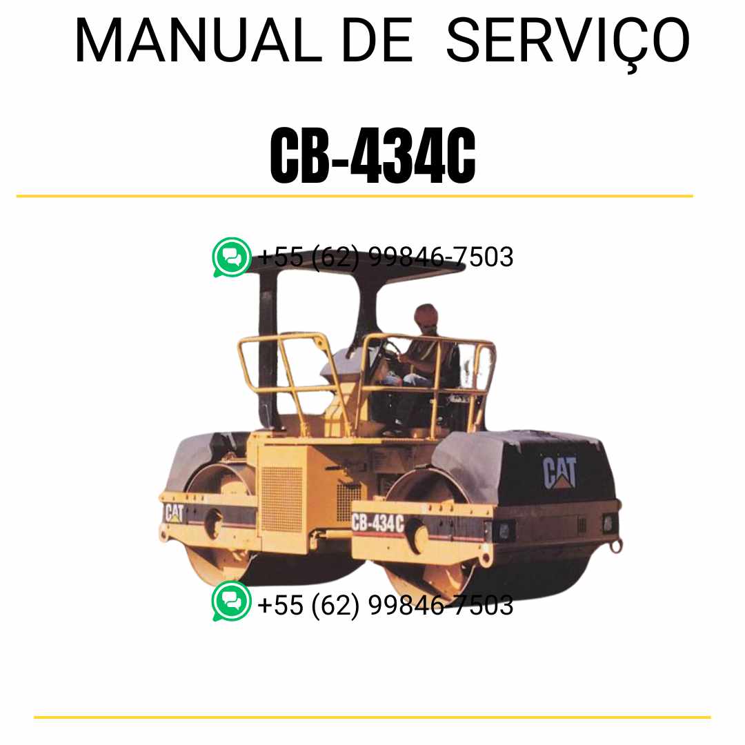 Manual de serviço Caterpillar CB-434C em inglês para rolo compactador vibratório, PDF completo com instruções técnicas e manutenção detalhada