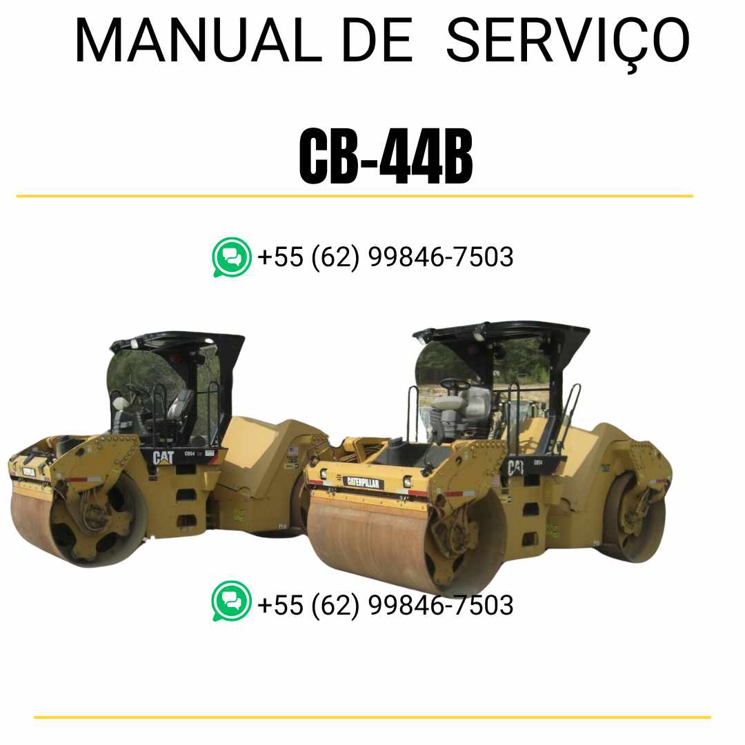 Manual de serviço Caterpillar CB-44B em inglês para rolo compactador vibratório, PDF completo com instruções técnicas e manutenção detalhada