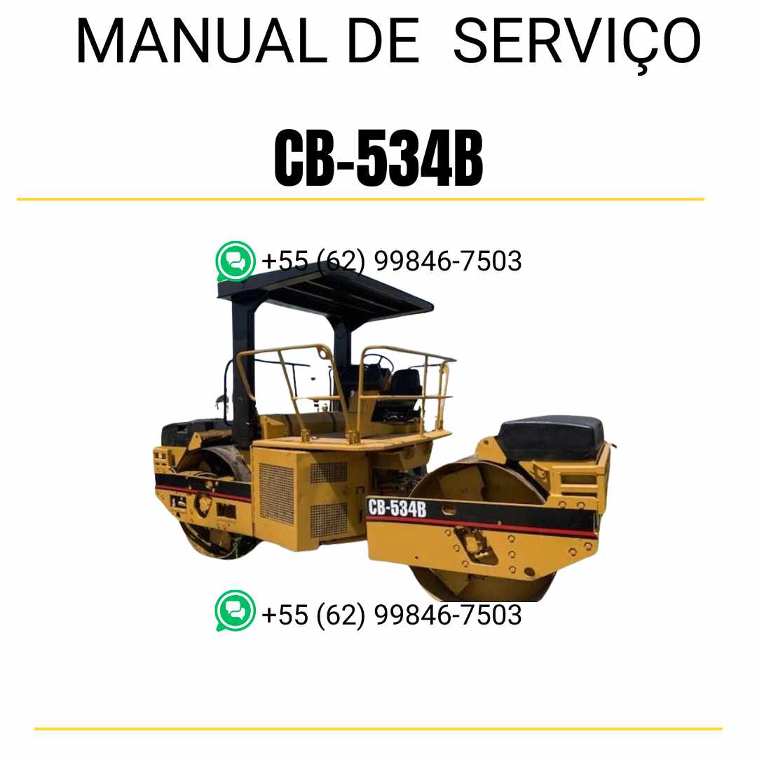 Manual de serviço Caterpillar CB-534B em inglês para rolo compactador vibratório, PDF detalhado com orientações técnicas e manutenção