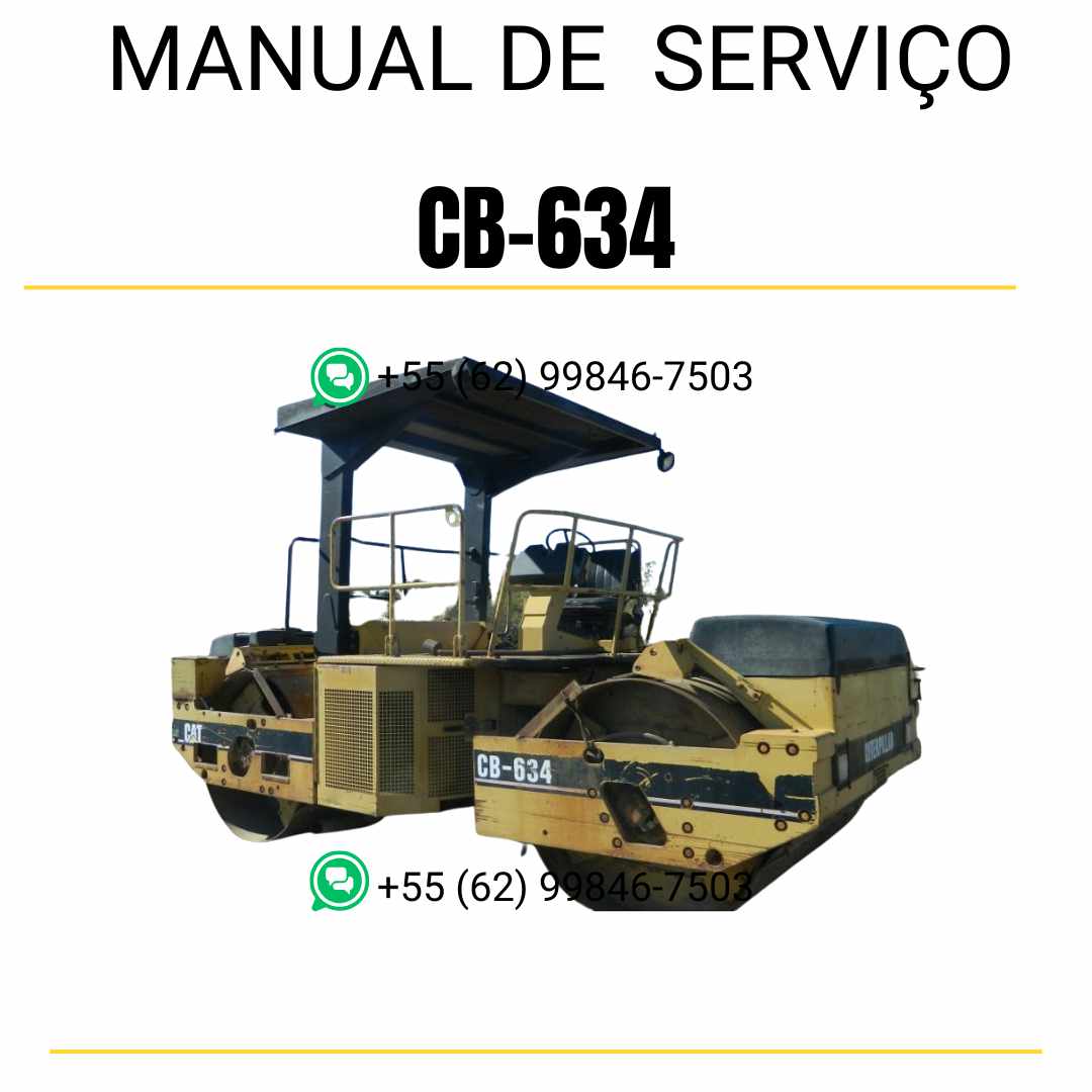 Manual de serviço Caterpillar CB-634 em inglês, PDF técnico para rolo compactador vibratório com ilustrações e procedimentos detalhados de manutenção