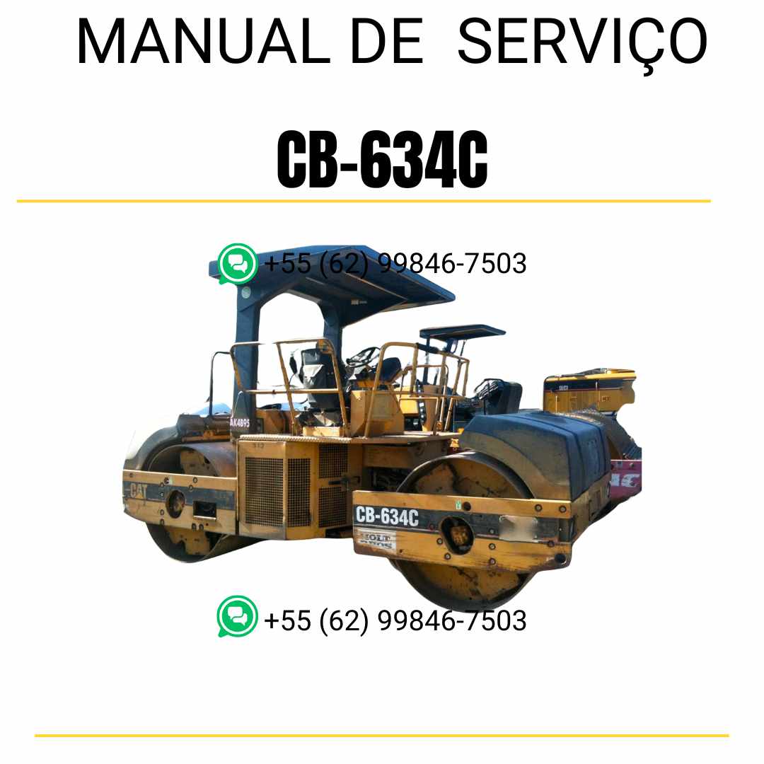 Manual de serviço Caterpillar CB-634C em inglês, PDF completo para rolo compactador vibratório com instruções técnicas e ilustrações de manutenção