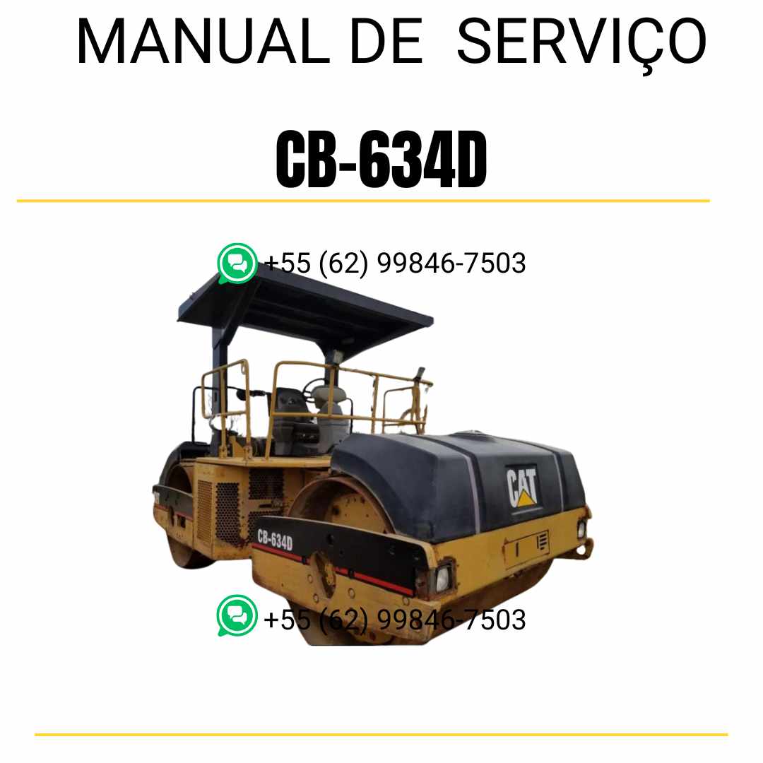 Manual de serviço Caterpillar CB-634D em inglês, PDF técnico para rolo compactador vibratório com instruções detalhadas de reparo e manutenção