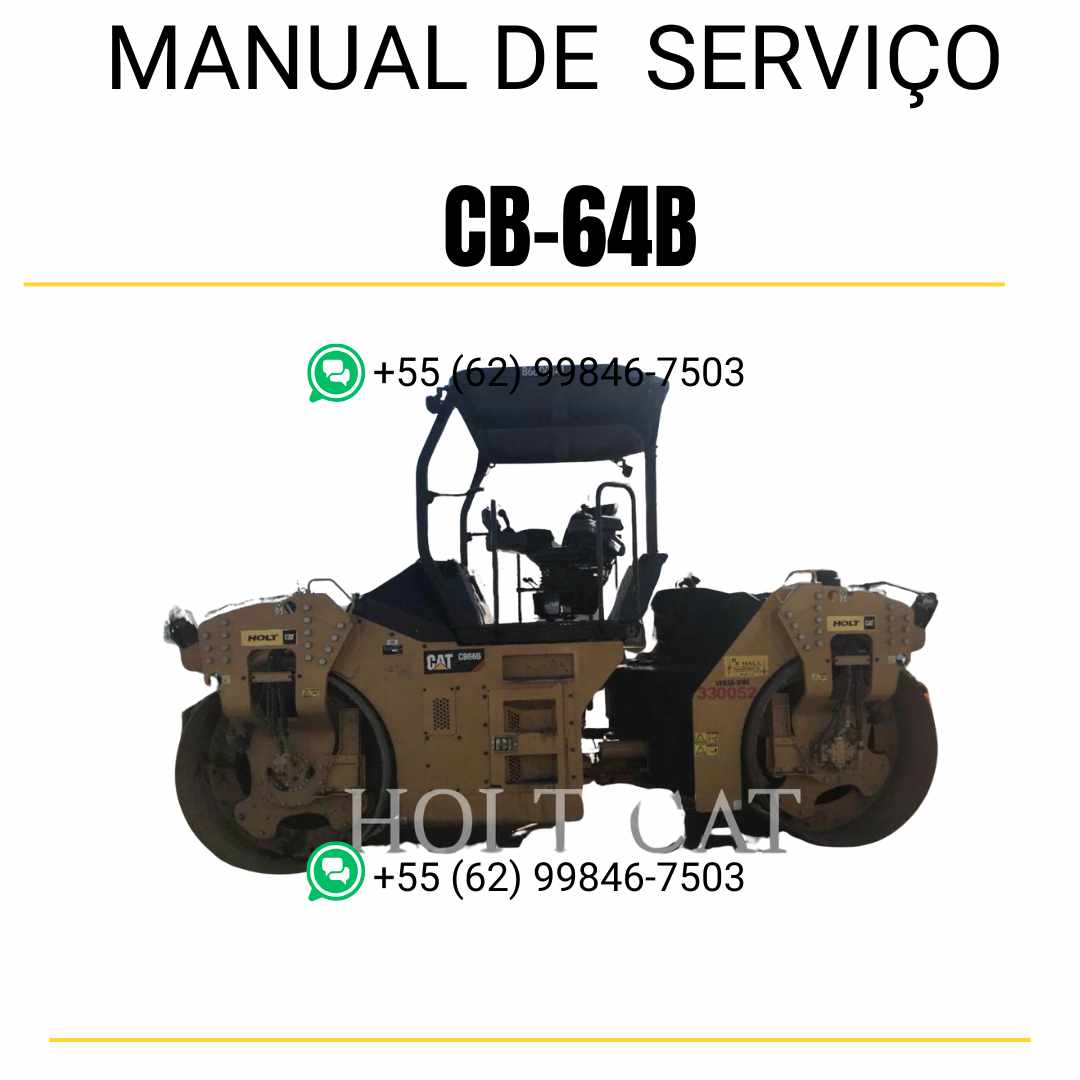 Manual de serviço Caterpillar CB-64B em inglês, PDF detalhado para rolo compactador vibratório com orientações técnicas e guia de manutenção