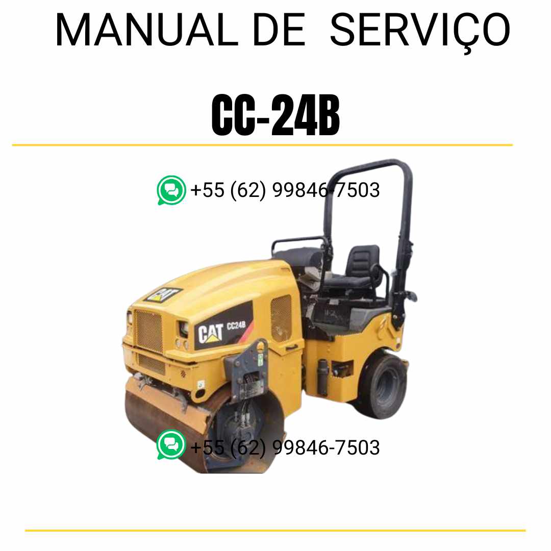 Manual de serviço Caterpillar CC-24B em inglês, PDF técnico para rolo compactador com instruções completas de manutenção e guia de reparos