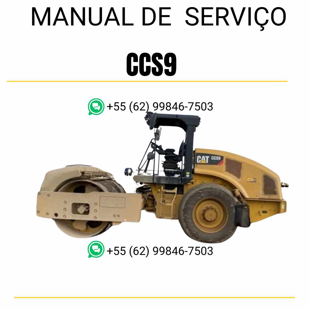 Manual de serviço Caterpillar CCS9 em inglês, PDF completo para rolo compactador com instruções detalhadas de manutenção e guia técnico de reparos