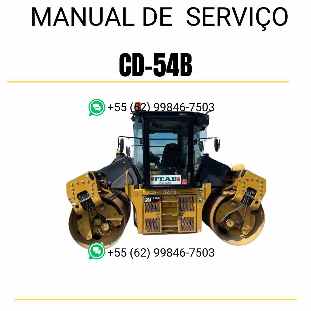 Manual de serviço Caterpillar CD-54B em inglês, PDF técnico para rolo compactador vibratório com instruções detalhadas de manutenção e reparo