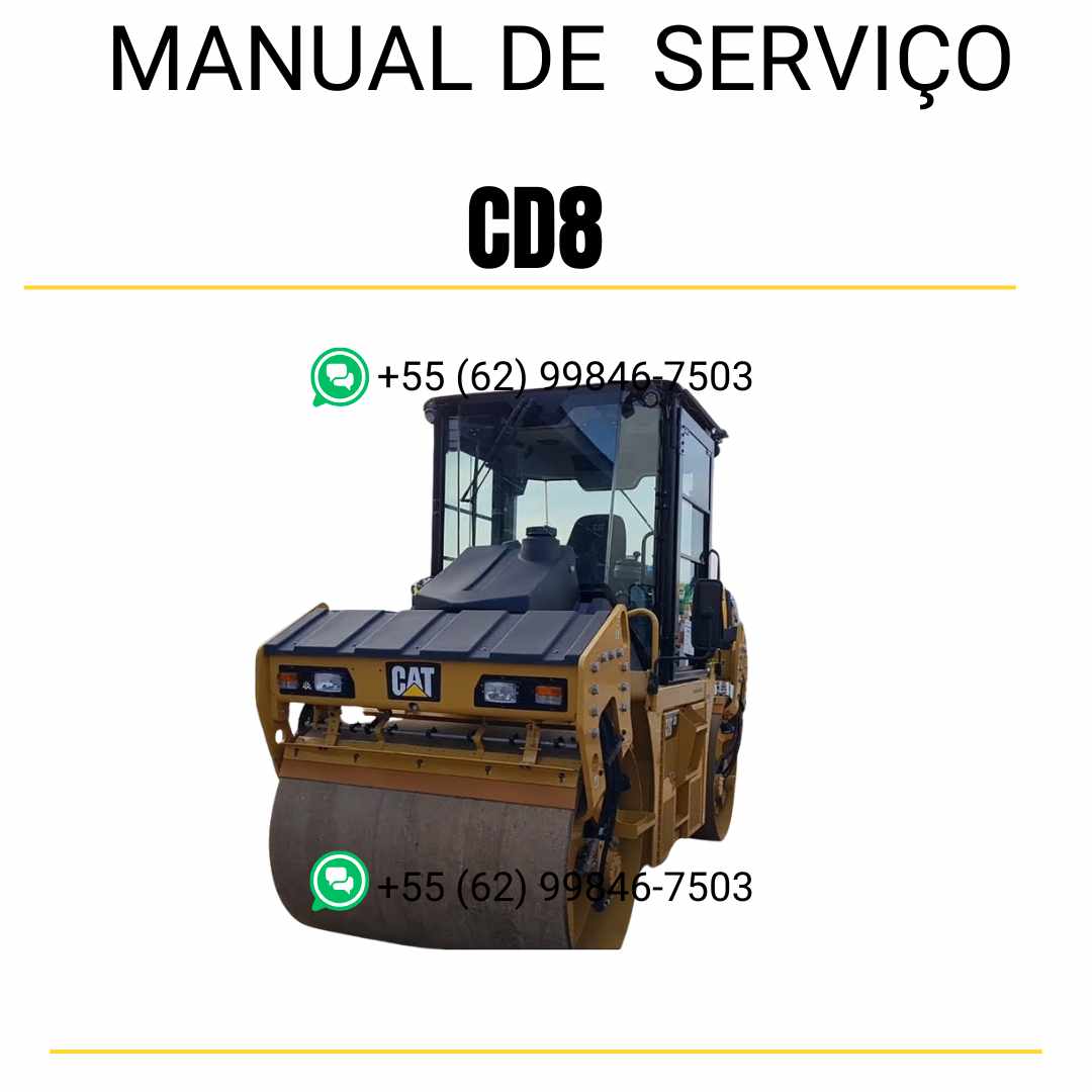 Manual de serviço Caterpillar CD8 em inglês, PDF técnico para rolo compactador com instruções completas de manutenção e procedimentos de reparo