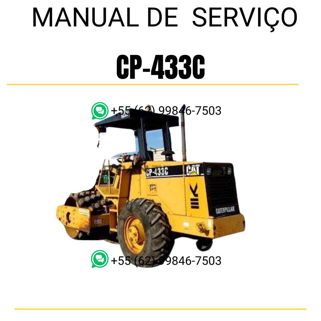 Manual de serviço Caterpillar CP-433C em inglês, PDF completo para rolo compactador vibratório com instruções técnicas detalhadas de manutenção e reparo