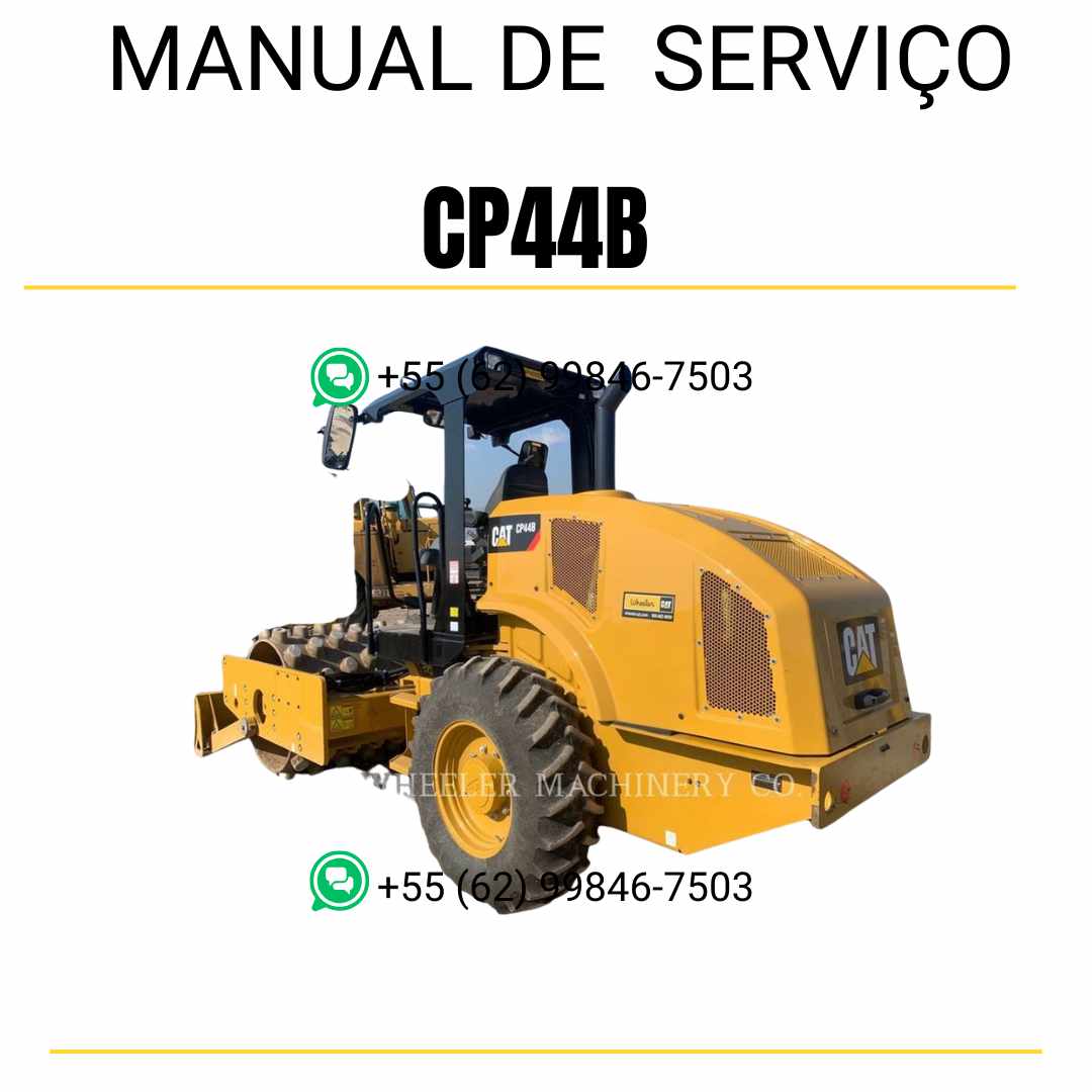 Manual de serviço Caterpillar CP44B em inglês, PDF técnico para rolo compactador de solo com instruções completas de manutenção e reparo