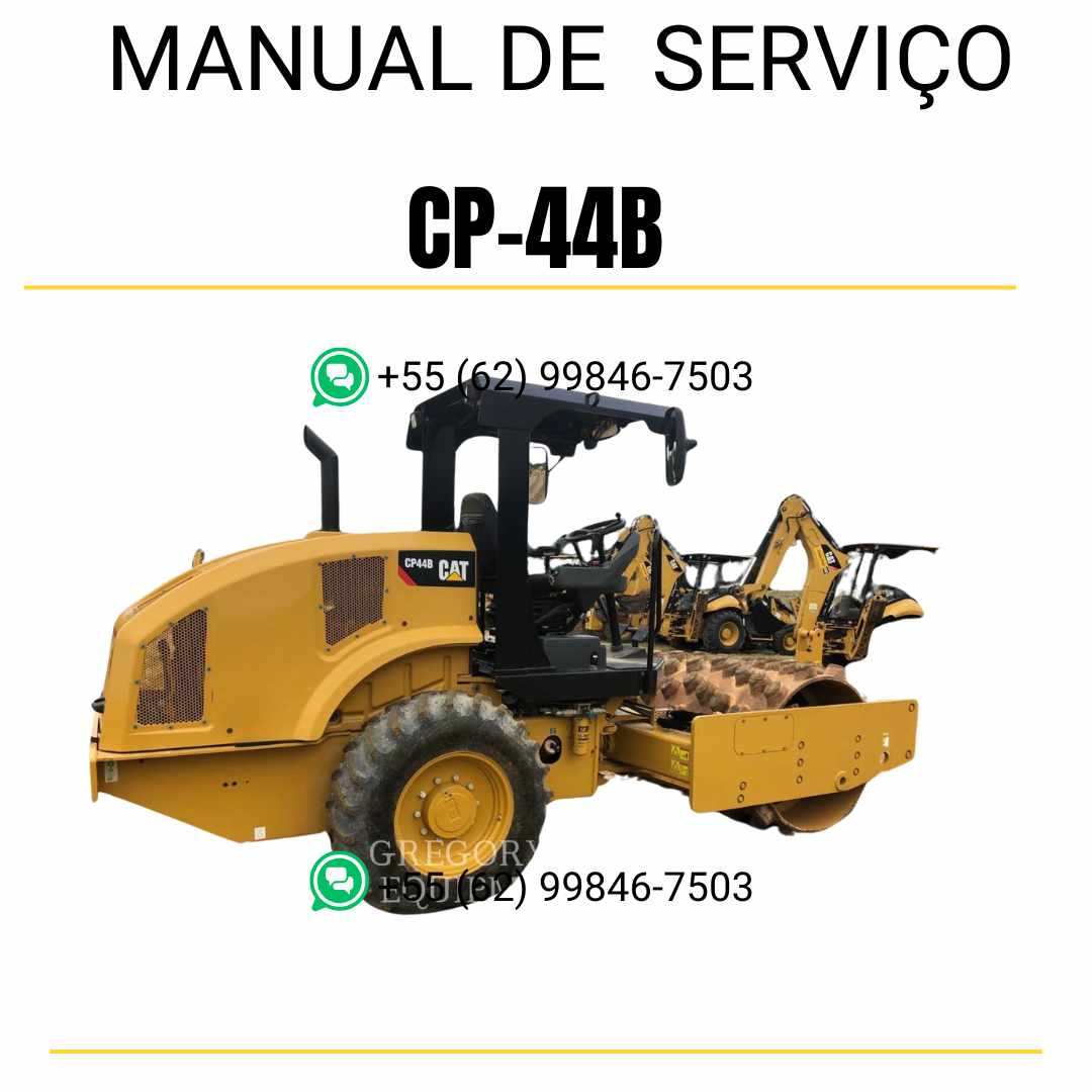 Manual de serviço Caterpillar CP-44B em inglês, PDF técnico para rolo compactador vibratório com instruções completas de manutenção e reparo