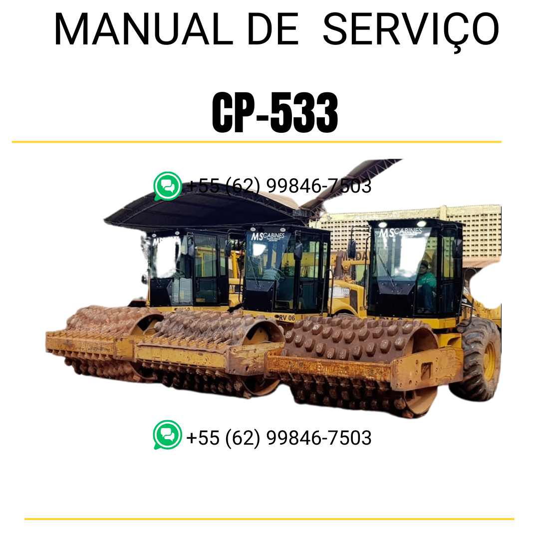 Manual de serviço Caterpillar CP-533 em inglês, PDF completo para rolo compactador vibratório com guia técnico de manutenção e reparos detalhados