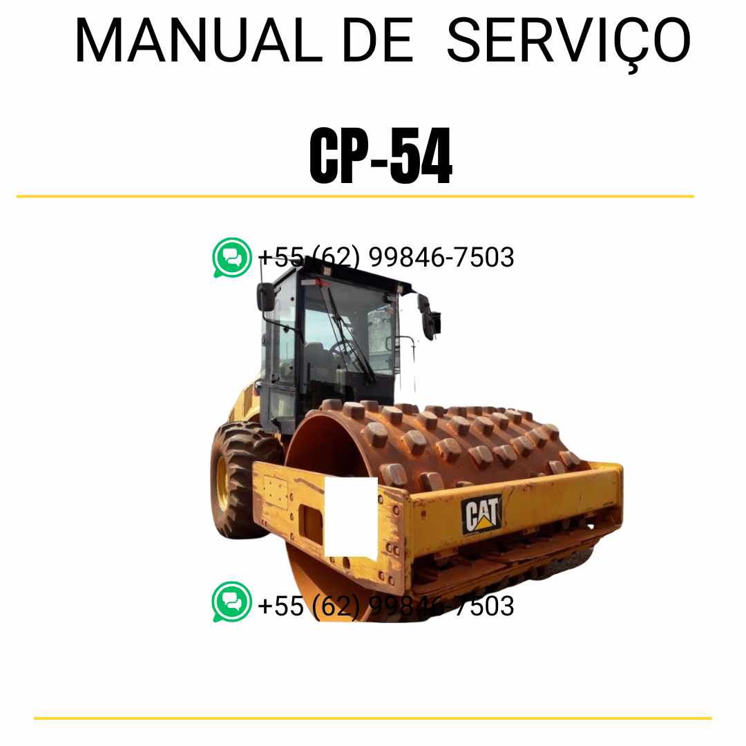 Manual de serviço Caterpillar CP-54 em inglês, PDF completo para rolo compactador vibratório com guia técnico de manutenção e instruções detalhadas