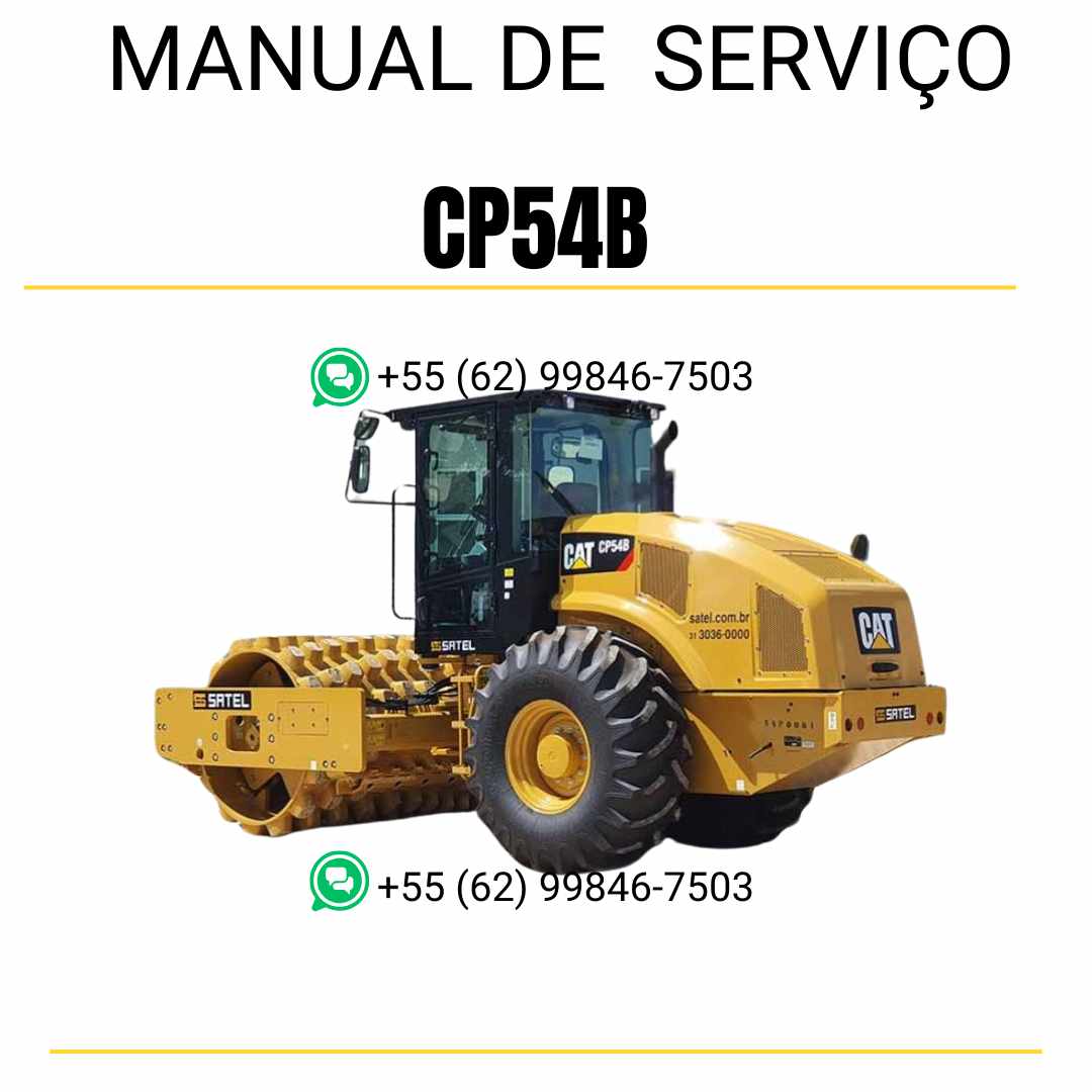 Manual de serviço Caterpillar CP-54B em inglês, PDF técnico para rolo compactador vibratório com guia completo de manutenção e reparos