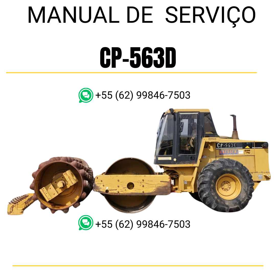 Manual de serviço Caterpillar CP-563C em inglês, PDF técnico para rolo compactador vibratório com instruções detalhadas de manutenção e reparos