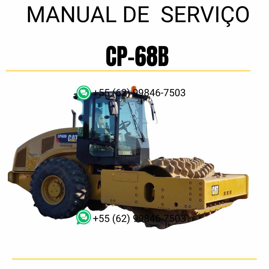 Manual de serviço Caterpillar CP-68B em inglês, PDF técnico para rolo compactador vibratório com instruções detalhadas de manutenção e reparo