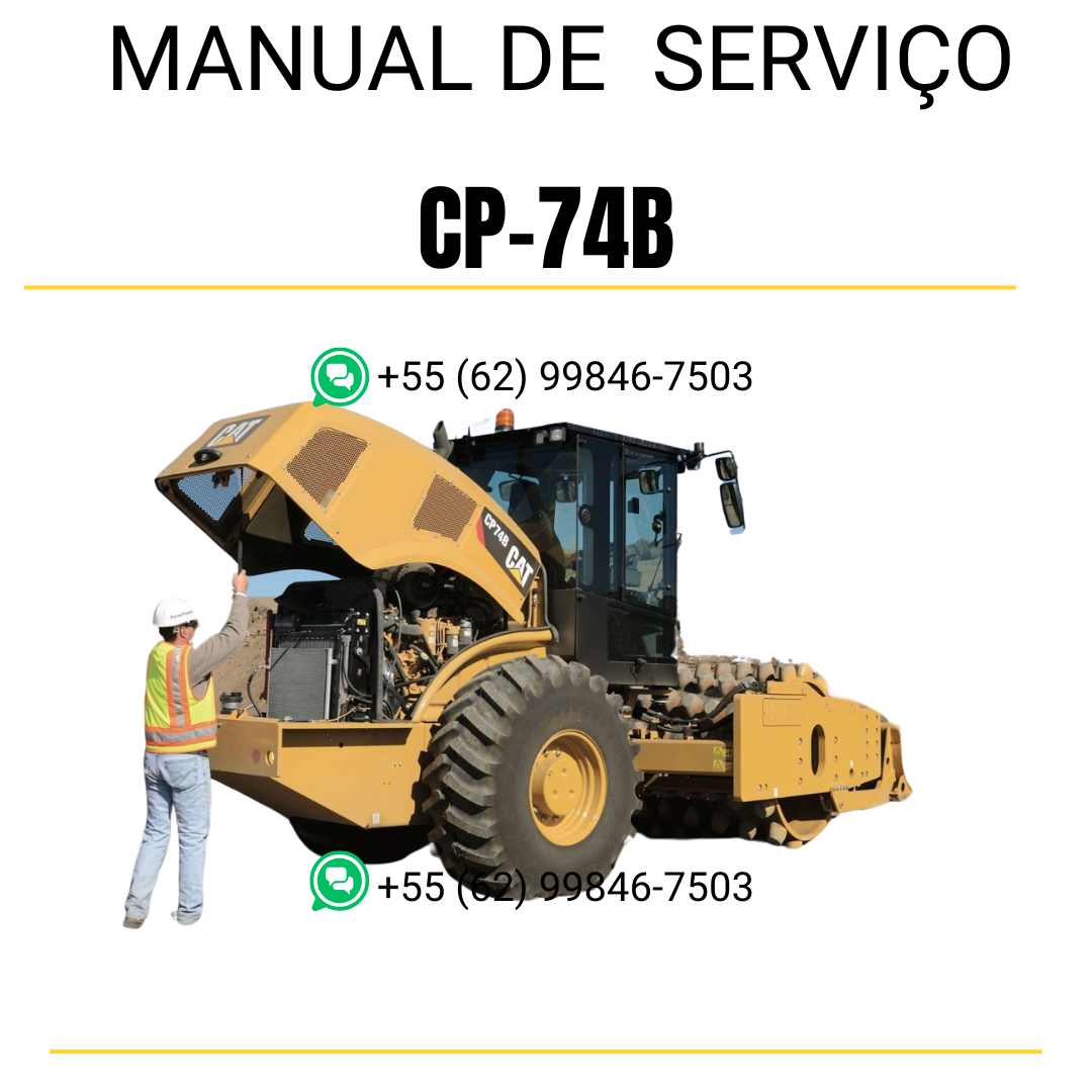 Manual de serviço Caterpillar CP-74B em inglês, PDF técnico para rolo compactador vibratório com instruções completas de manutenção e reparo