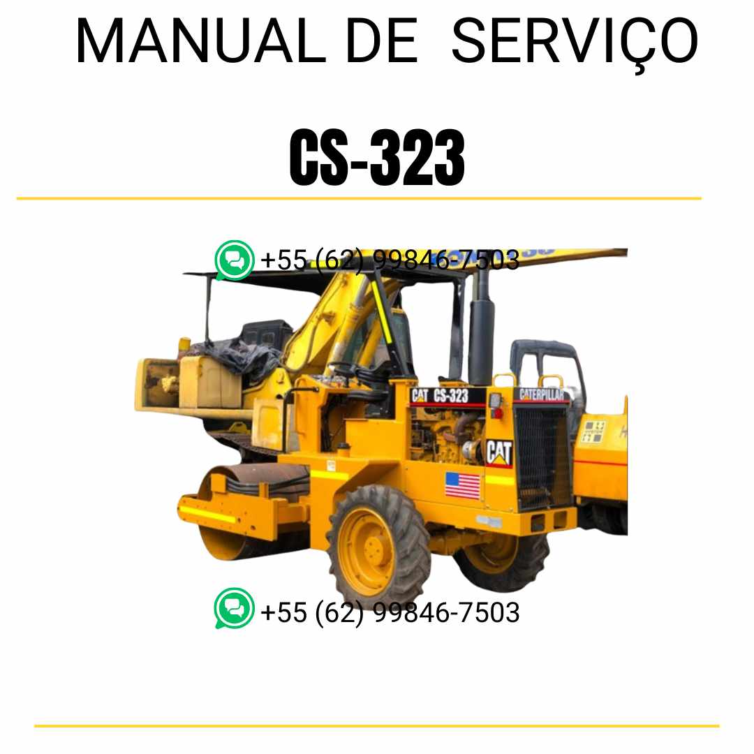 Manual de serviço Caterpillar CS-323 em inglês para rolo compactador vibratório, PDF completo com instruções detalhadas de manutenção e guias técnicos