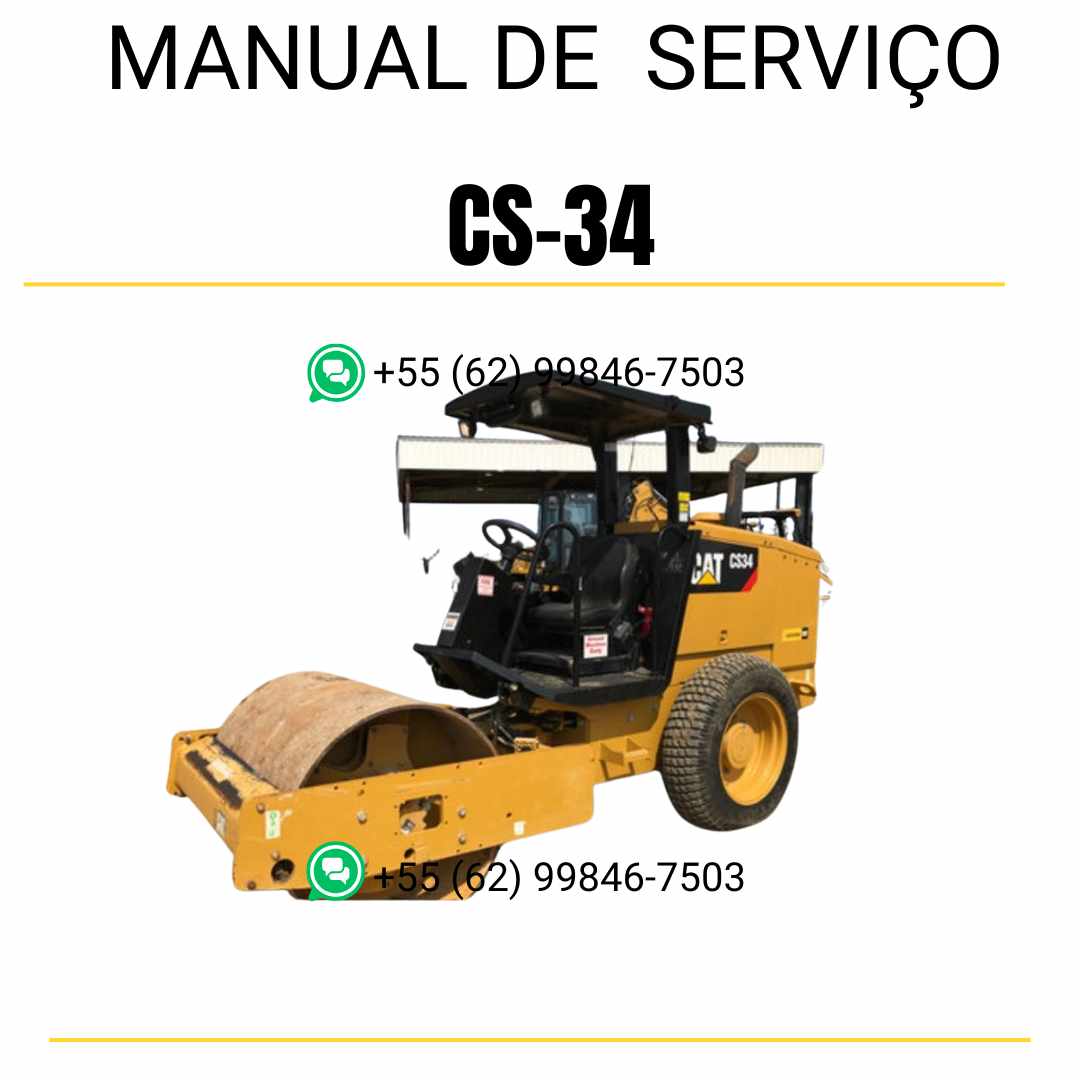 Manual de serviço Caterpillar CS-34 em inglês para rolo compactador vibratório, PDF completo com instruções técnicas detalhadas de manutenção e reparo
