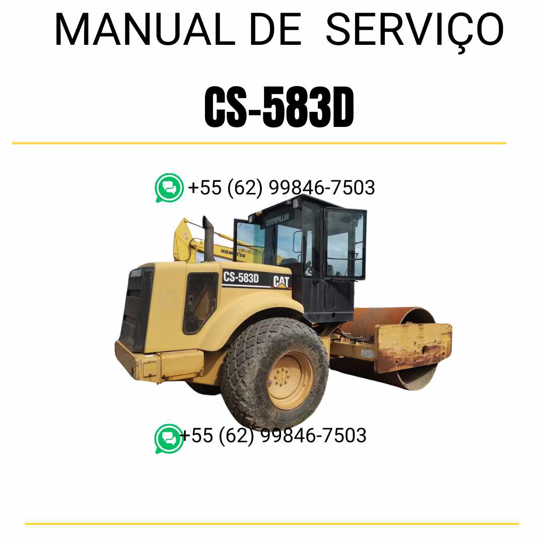 Manual de serviço Caterpillar CS-583D em inglês para rolo compactador vibratório, PDF completo com instruções técnicas de manutenção e reparo detalhado