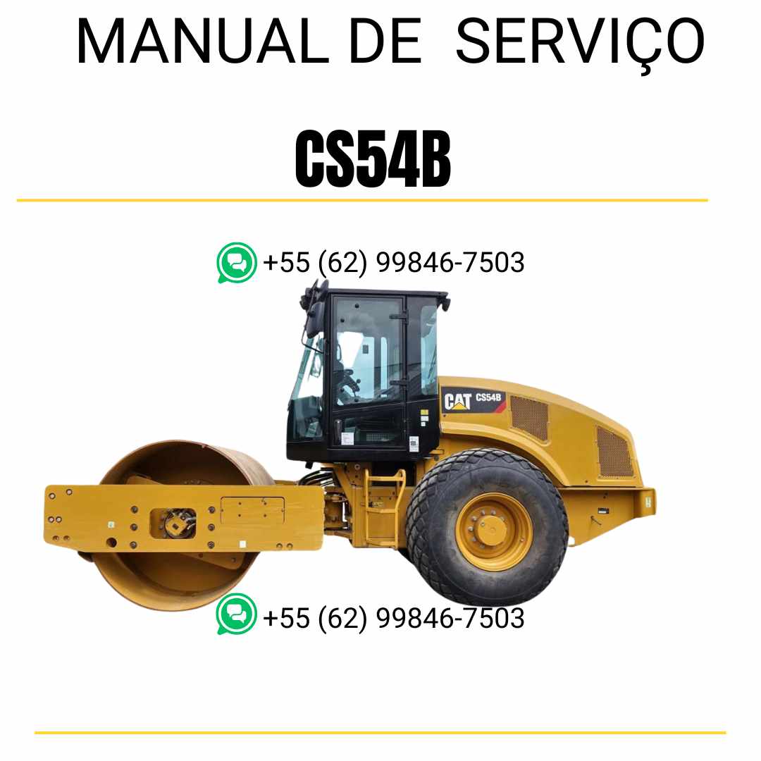 Manual de serviço Caterpillar CS54B em inglês, PDF completo para rolo compactador vibratório com instruções detalhadas de manutenção e reparo