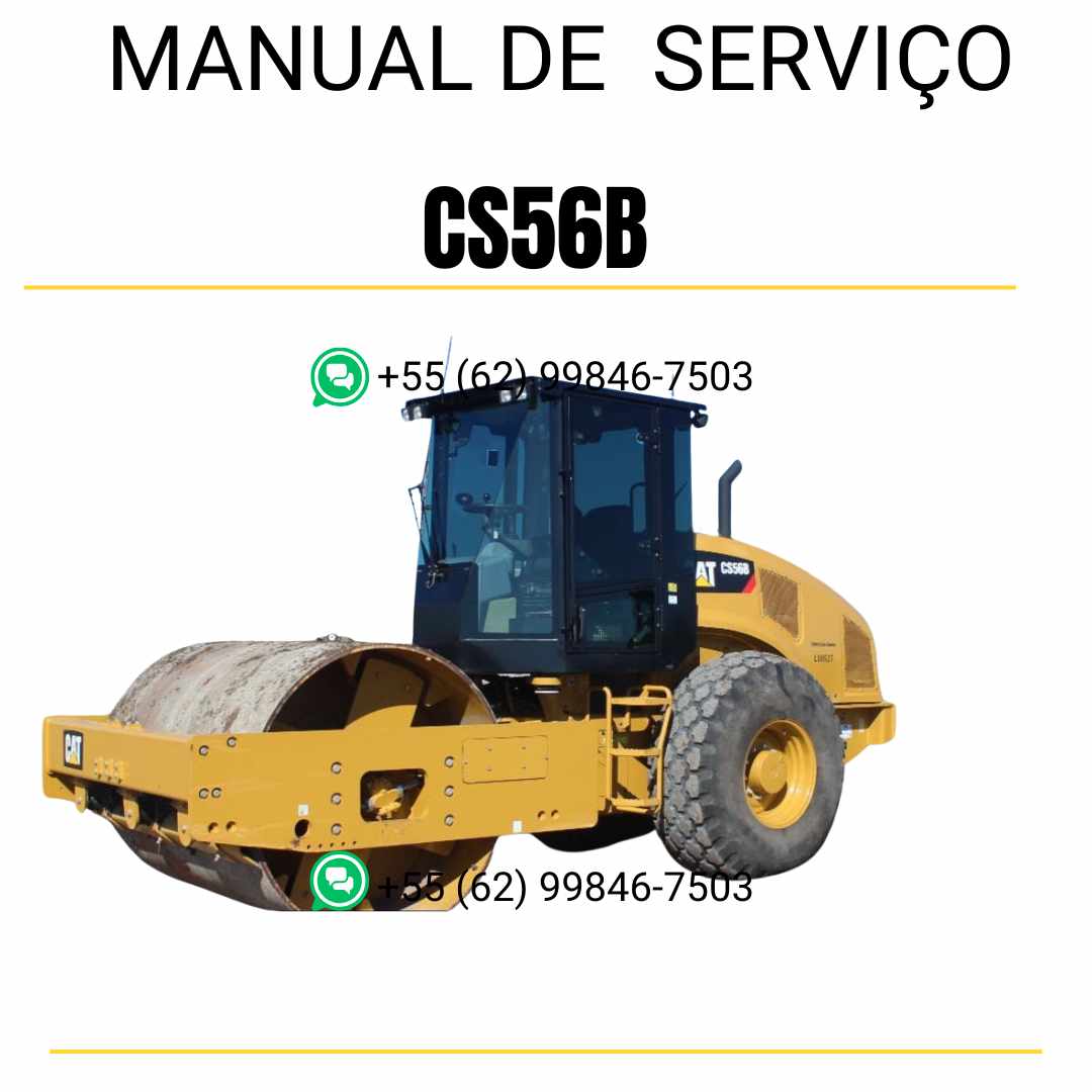 Manual de serviço Caterpillar CS56B em inglês, PDF técnico para rolo compactador vibratório com instruções completas de manutenção e guia detalhado de reparo