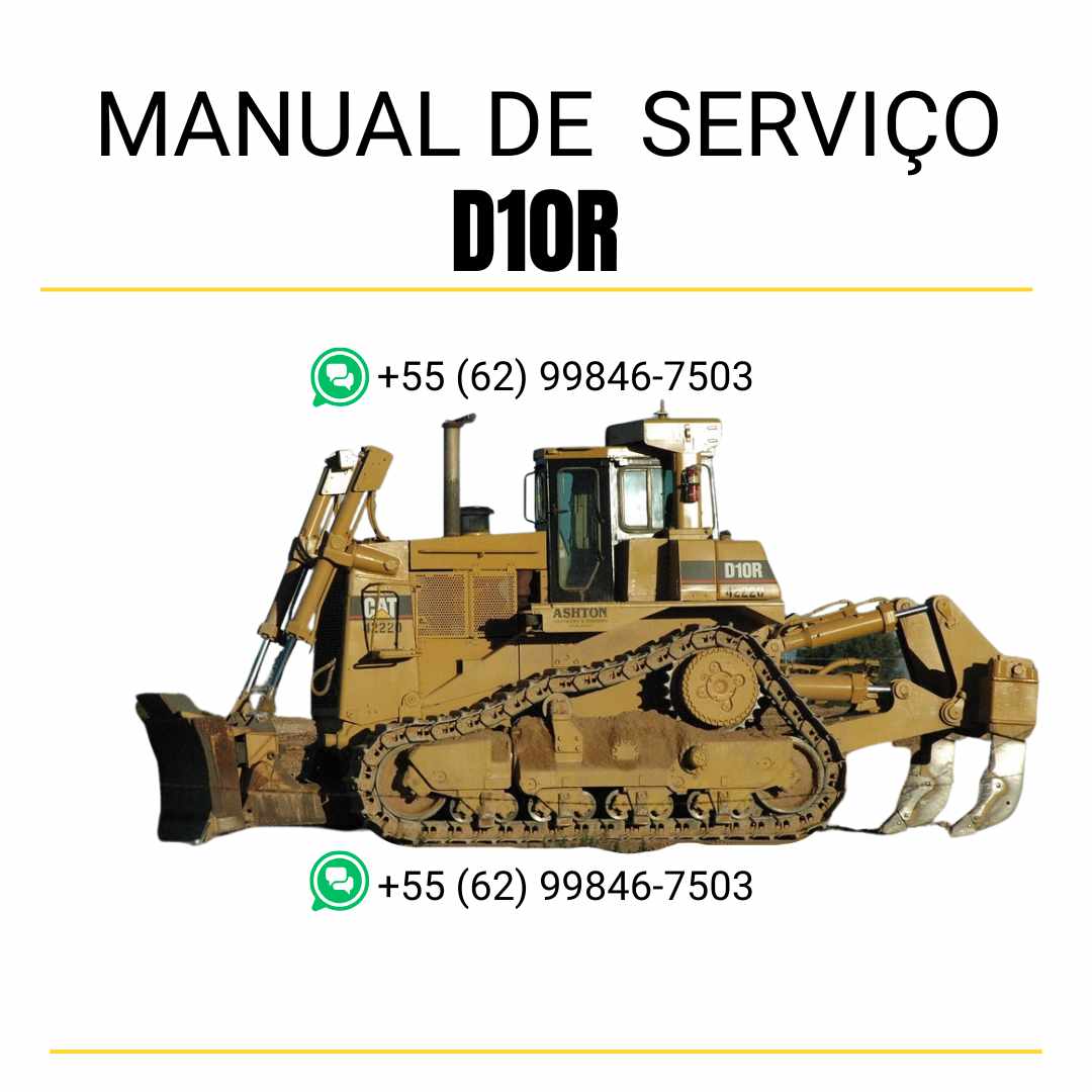 Manual de serviço Caterpillar D10R trator de esteira em inglês, guia completo de manutenção e reparos técnicos detalhados em PDF