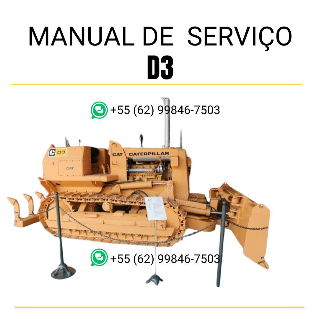 Manual de serviço Caterpillar D3 em inglês, PDF detalhado para trator de esteira com instruções técnicas e guia completo de manutenção