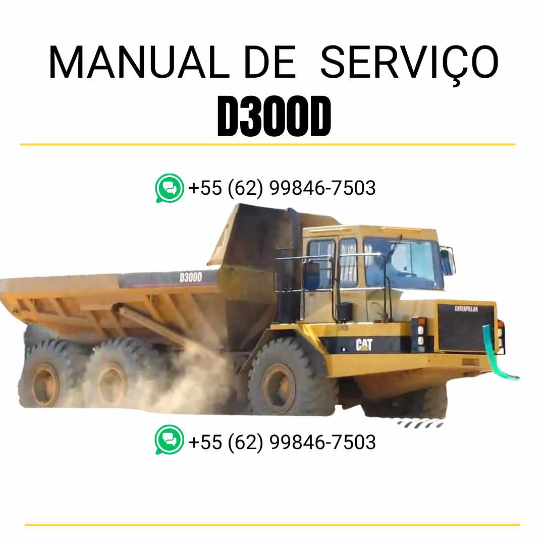 Manual de serviço Caterpillar D300D caminhão articulado em PDF, guia em inglês com instruções técnicas completas para manutenção e reparos